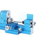 Qiokoith Mini Metal Micro Lathe With 20000 RPM For Precision Woodworking And Machining, compact blue metal design.