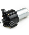 Hand Crank Generator With 6V 12V 24V Output Portable Grab And Go Dynamo Power Supply, close-up of black and silver gear drive