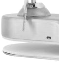 Rock Solid Glass Door Lock Featuring Corrosion Resistant Satin Nickel Twist Handle Heavy Duty Floor Latch For Sliding Panels 10 To 12 Mm Thick close-up of latch mechanism
