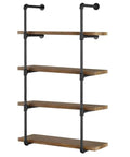Industrial Black Pipe Shelf Kit 5 Tier Open Wall And Ceiling Mounted Bookshelf For DIY Projects Two Pack Hardware Set