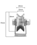 Beefy Heavy Duty 2.5 Inch V Groove Track Roller Wheel Casters For V Track Doors And Gates 304 Stainless Steel Sliding Dimensions