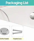 Heavy Duty Stainless Steel Tub Overflow Faceplate With Matched Screws Fitting Standard Bathroom Drains, includes drain cover and screws.