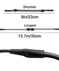 Three Pack Adjustable Eyewear Strap For Sports And Active Lifestyles Stay Put Non Slip Eyewear Retainer, shortest and longest lengths shown