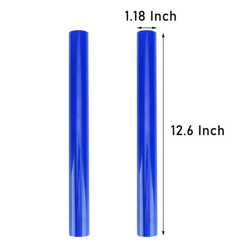 Dimensions of BMW Grille Insert Trim Covers V Brace Wrap With Blue Grill Stripes showing 1.18 inch width and 12.6 inch length.