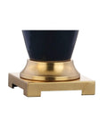Base of Dip Dye Ceramic Table Lamp, 31.5 Inch Height, White Navy Blue Gradient, Room-Ready Living Room or Bedroom Light with brass pedestal