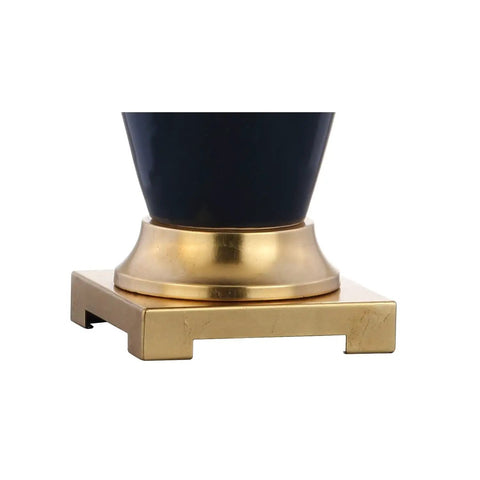 Base of Dip Dye Ceramic Table Lamp, 31.5 Inch Height, White Navy Blue Gradient, Room-Ready Living Room or Bedroom Light with brass pedestal