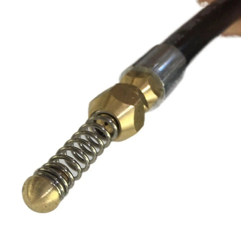 2 Pieces Sewer Jetting Nozzle Set With Spring Head For Drain And Pipe Cleaning, Stainless Steel, Rust Resistant, G1 8 Female Thread, 3 Rear Holes And 1 Forward Hole, Flexible Spring, Ideal Pressure Washer Spare Part close-up