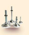 Heavy Duty Adjustable Leveling Feet 8 Pack Thick Carbon Steel Support Legs M16 X 200mm Thread With 2.4 Inch Base Diameter, various sizes.