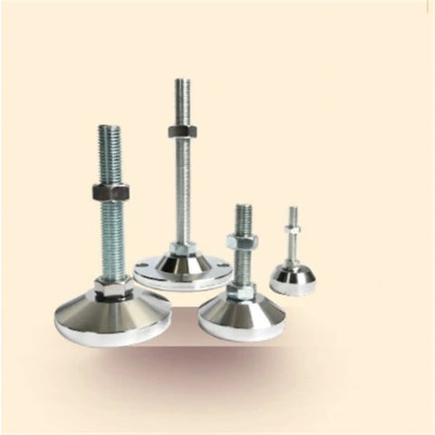 Heavy Duty Adjustable Leveling Feet 8 Pack Thick Carbon Steel Support Legs M16 X 200mm Thread With 2.4 Inch Base Diameter, various sizes.