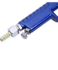 Close-up of the Premium Mini Paint Sprayer With Slick Adjustment Knobs and Hassle Free Setup airbrush nozzle and connection.