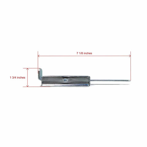 Side view of Two Pack Garage Door Slide Locks For 2 In Or 3 In Track Fit National N280-727 V7646 Latch, 1 3/4 inches height
