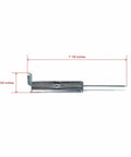 Side view of Beefed-Up Garage Door Side Lock For 2 Or 3 Inch Track, Easy Install Slide Lock To Secure Your Door, dimensions shown