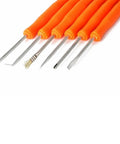 Six In One Soldering And PCB Repair Tool Set with Cleaning Tools includes spudger, helping hands, and cleaning picks on white background