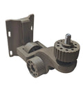 Universal Trail Camera Mount With Standard Camera Thread And 360 Degree Leveling Plus 180 Degree Tilt No Sweat Strap Rig for tough hunts, showing a brown heavy-duty mounting bracket.