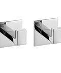 Square Coat Hook Set 2 Pack Stainless Steel Wall Mounted Self Adhesive No Drilling Towel And Robe Hooks Mirror Polished Finish
