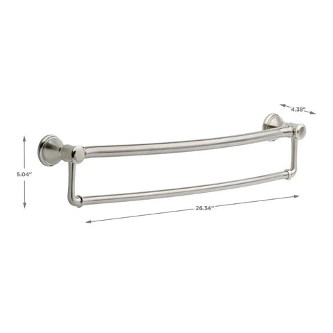 Traditional 24 Inch Stainless Towel Bar That Doubles As Assist Bar, 7/8 Inch Diameter, Extends 4 3/8 Inches From Wall