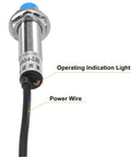 Inductive Proximity Sensor Switch NC Normally Closed NPN Output With 4mm Sensing Distance DC 6-36V LJ12A3-4-Z/BX side view with labels