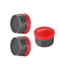 Standard Size Bathroom Faucet Aerators 3 Pack 2.2 Gpm Water Saving Restrictor Inserts gray and red design for smooth water flow.