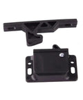 Push To Close Cabinet Latch For Drawers With Grabber Catch Mechanism shown in black material without extra handles