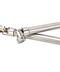 2 Pack Stainless Steel M4 RC Drive Shaft Set For 1/10 Scale Crawlers With Universal Brass Ball Ends And Six Tooth Spline, close-up view