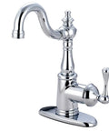 Old School Vintage Style Single Handle Lavatory Faucet With Push Pop Up Drain Plate Polished Chrome Solid Brass Construction