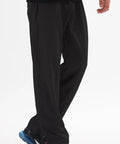 Men's Water Resistant Quick Dry Sweatpants For Running And Hiking Lightweight Polyester With Pockets Gym To Trail Ready Black