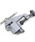 Rock Solid Compact Swivel Vise For Crafters And DIYers That Secures Quickly To Tables Or Benches And Edges, lightweight aluminum vise