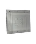 Top view of acrylic protective case for Trackman iO golf simulator, showing custom fit for launch monitor protection against impacts.