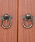 Two Piece Ring Handle Antique Bronze Pull With Screws For Drawers Doors Cabinets Or Vintage Chests Easy To Install Adds That Classic Rustic Retro Vibe To Kitchen Living Room Bedroom And More on wooden cabinet