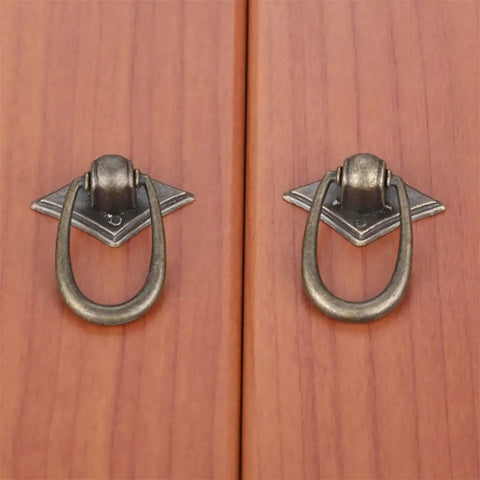 Two Piece Ring Handle Antique Bronze Pull With Screws For Drawers Doors Cabinets Or Vintage Chests Easy To Install Adds That Classic Rustic Retro Vibe To Kitchen Living Room Bedroom And More on wooden cabinet