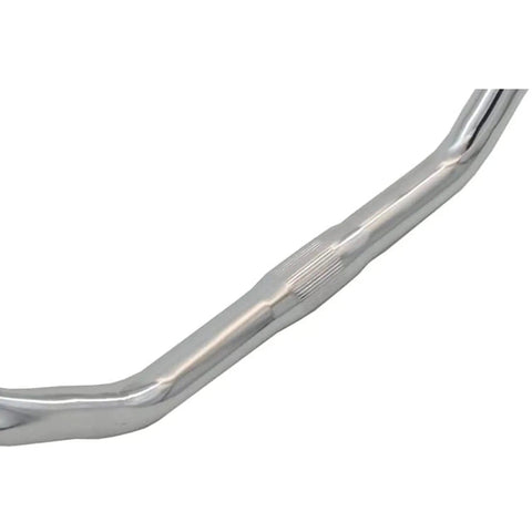 Close-up of Beefed Up Cruiser Handlebar Riser For Bicycle Aluminum Alloy Bar 22.2Mm End Diameter And 25.4Mm Clamp, 610Mm Length Silver Finish