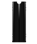Double Sided M.2 NVMe Heatsink for 2280 SSDs Aluminum Cooler With Thermal Silicone Pad Fits PS5 and Desktop PC PCIe NVMe M.2 Drive Cooling Solution for Snappy Load Times Black, black aluminum finned side view