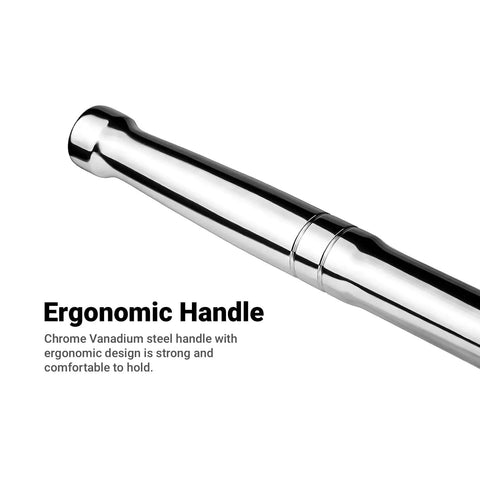 Extended 18 Inch Three Eighths Inch Drive Breaker Bar With Heavy Duty Chrome Vanadium Shaft ergonomic handle detail