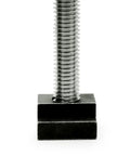 Pro Grade T Slot Nuts With Classic Black Oxide Finish Half Inch Thirteen Thread Fits Five Eighths Inch Table Slots Case Hardened 1018 Steel Four Pack, showing screw detail.