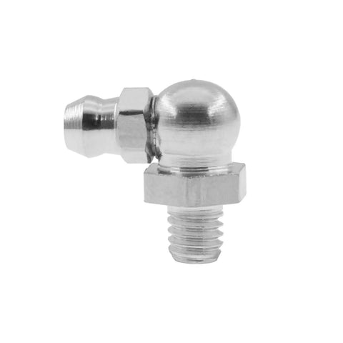 Beefed-Up 90 Degree Angled Grease Nipple Kit In 304 Stainless Steel Zerk Fittings Metric Threads Male Thread Nipples Close-up