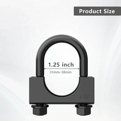 Heavy Duty 1.25 Inch Exhaust Clamps U Bolt Saddle Type Stainless Steel With Anti Corrosion Black Finish 2 Pack Muffler Clamps