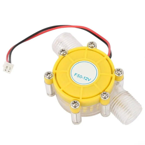 Portable 12V Hydroelectric Generator Water Turbine With Built In Voltage Stabilization For Camping Power On The Go showing yellow casing