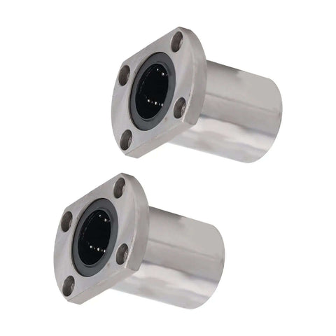 Top Tier Omquot LMH25UU Linear Motion Bearing Set Features Heavy Duty High Load Capacity And Low Friction For Smooth Digital Equipment Operation With Stable Ellipse Flange Precision Design For Any Machine Project, two silver flanged linear bearings