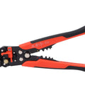 Red Automatic Wire Stripping And Crimping Pliers, high carbon steel cable cutting tool for efficient machine maintenance.