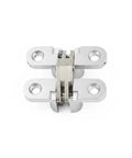 Low Profile Flush Mount Cross Hinge For No Fuss Doors And Folding Tables, Stainless Steel Pivot, Hidden Hardware, top view