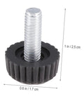20 Pc Adjustable Furniture Feet With Threaded Plastic Glides No Sweat Setup Floor Savers - close-up view of threaded plastic glide.