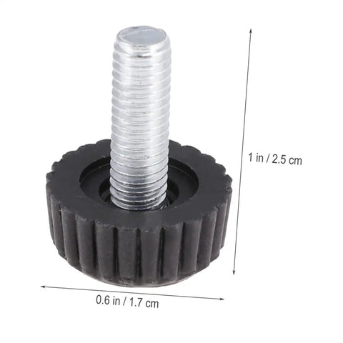 20 Pc Adjustable Furniture Feet With Threaded Plastic Glides No Sweat Setup Floor Savers - close-up view of threaded plastic glide.