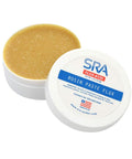 Open jar of SRA 135 Rosin Paste Solder Flux For Electronics No Clean Formula Lead And Lead Free Solder On Circuit Boards And Copper Wire