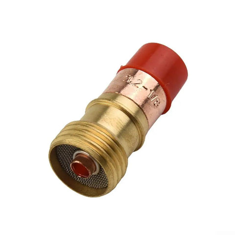 Upgrade Your Rig With This Awesome 8 Piece TIG Torch Kit For Wp 17 And 18 Models Featuring Stubby Gas Lens #12 Heat Resistant Glass Cup Collet Body Nozzle Insulators And O Rings. Red nozzle insulator with mesh screen for TIG welding.