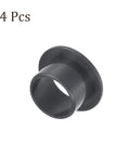 Close-up of 4 Pcs Flanged Sleeve Bearing 12 Mm X 14 Mm X 10 Mm Pom Oilless Bushing in matte black finish for smooth machinery upgrades.