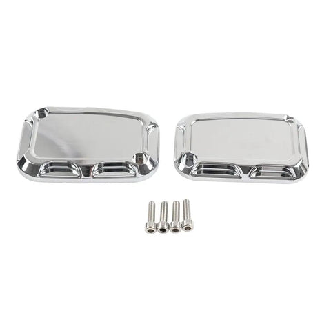 Beefed Up CNC Chrome Brake Fluid Cap Cylinder Reservoir Cover And Clutch For Harley Electra Glide 2008 To 2020 with screws