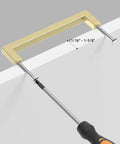 Set Of 20 5 Inch Brushed Gold Cabinet Handles With Square Style Design Premium Stainless Steel Drawer Pulls being installed on cabinet