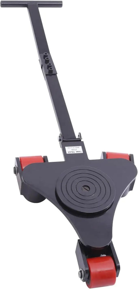 Heavy Duty Machinery Skates With Carbon Steel Frame And 360 Swivel PU Casters For Industrial Warehouse And Workshop Equipment Moving Four Thousand Four Zero Nine Pound Capacity Badass Floor Dollies That Crush The Daily Grind showing a carbon steel dolly with three PU casters.