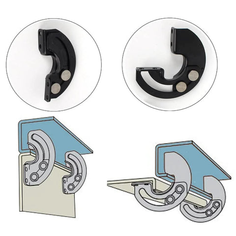 Hidden 90 Degree Cabinet Door Hinges For Industrial Equipment Cabinets 2 Pack Black Carbon Steel Durable Hinges Installation Diagram