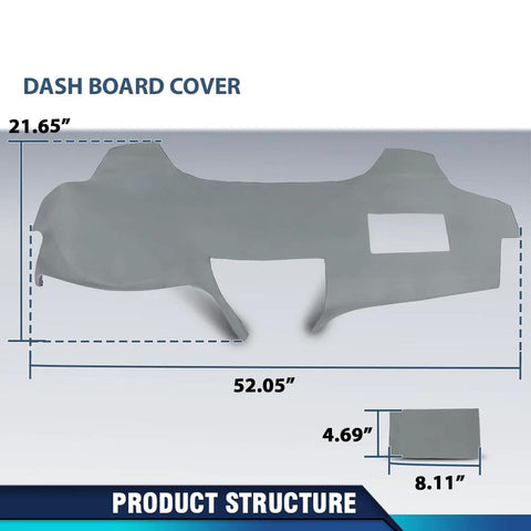 PIT66 TPE dash cover for Toyota Camry 2007–2011, gray instrument panel bezel.